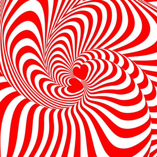 Дизайн сердца вращения иллюзии движения фона — стоковый вектор