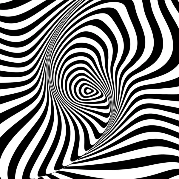 Design monochrome swirl movement illusion background — Stock Vector