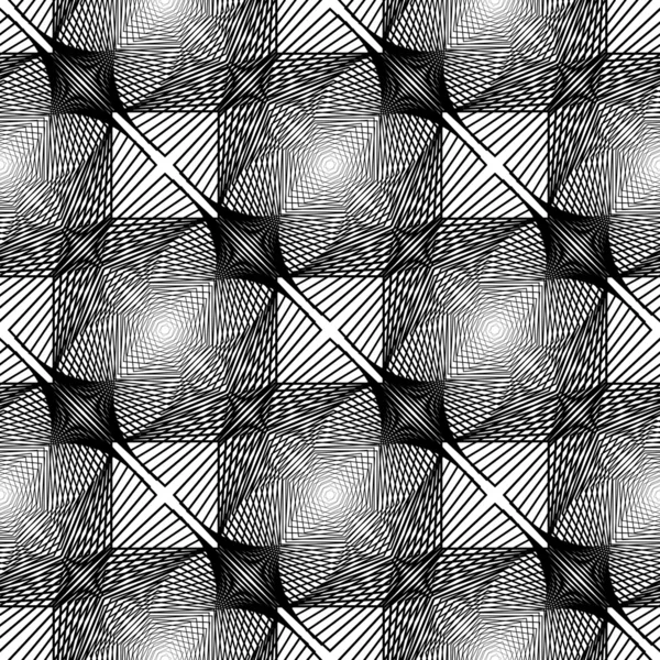 Ontwerp naadloze zwart-wit vierkant geometrische patroon — Stockvector