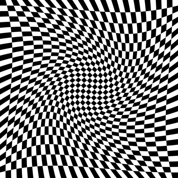 Design monochrome motion illusion checkered background — Stock Vector