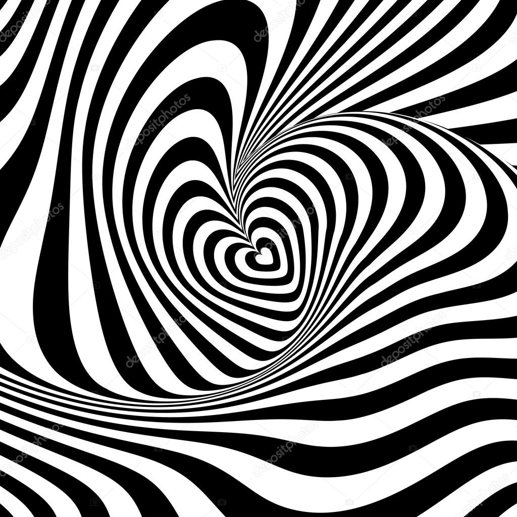 Design heart vortex rotation illusion background