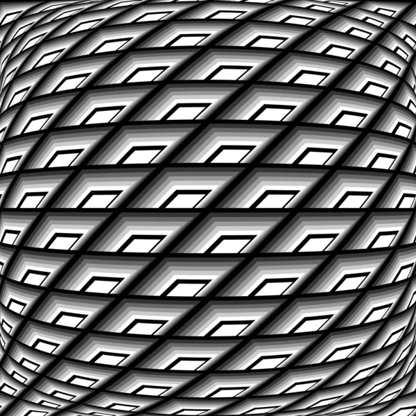 Дизайн монохромной деформированной сетки — стоковый вектор