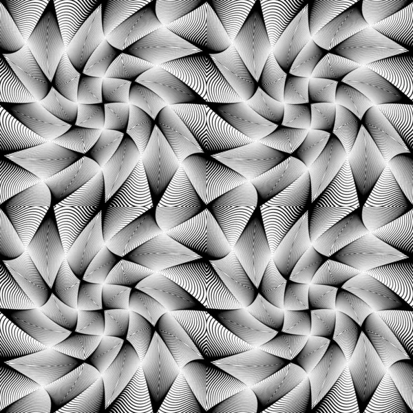 Conception sans couture mouvement monochrome illusion motif géométrique — Image vectorielle