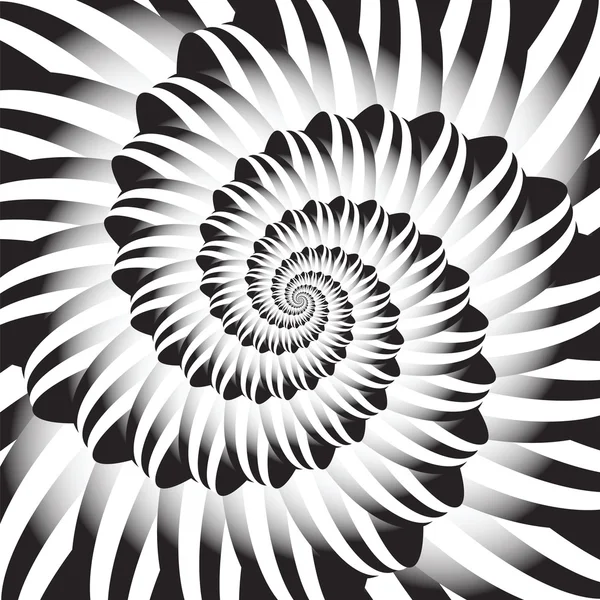 Дизайн монохромного спірального руху ілюзійний фон — стоковий вектор