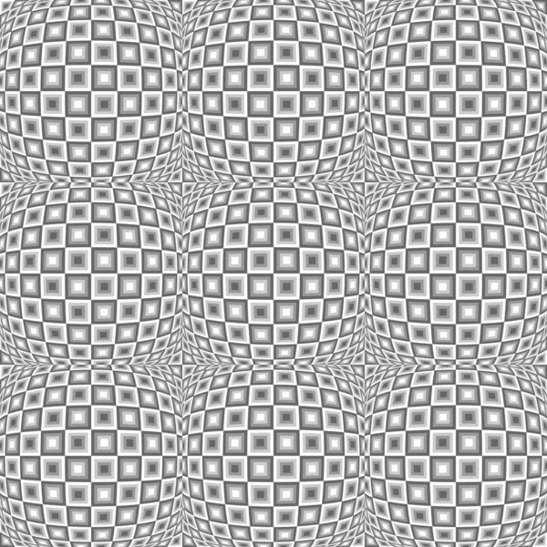 Design seamless monochrome warped checked pattern — Stock Vector