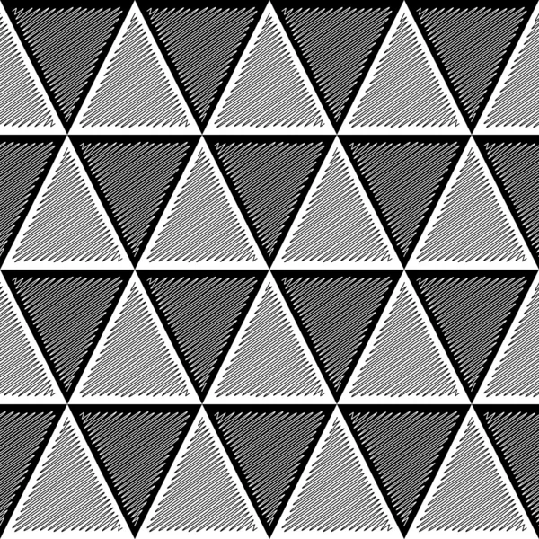 Design seamless monochrome triangle geometric pattern — Stock Vector