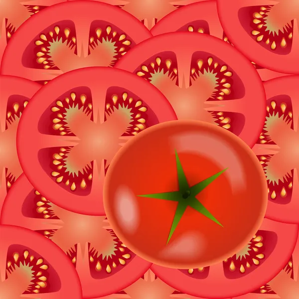スライスしたトマト野菜 — ストックベクタ