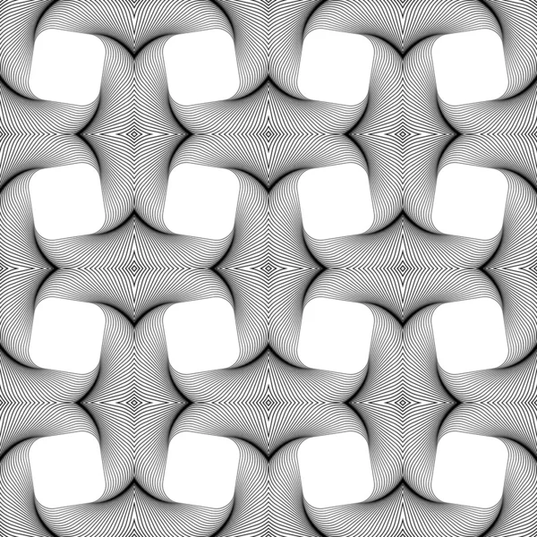 Design motif géométrique carré monochrome sans couture — Image vectorielle