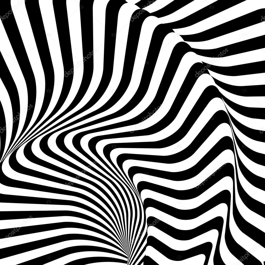 Design monochrome twirl movement illusion warped background