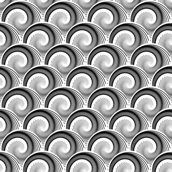 디자인 완벽 한 흑백 월풀 대각선 패턴 — 스톡 벡터