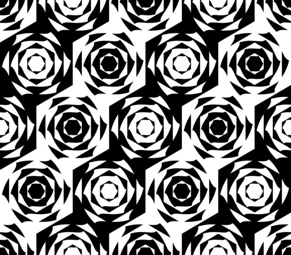 Design motif géométrique hexagone monochrome sans couture — Image vectorielle