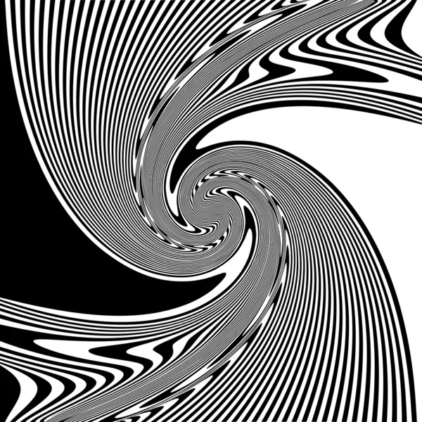 Diseño monocromo espiral movimiento ilusión fondo — Archivo Imágenes Vectoriales