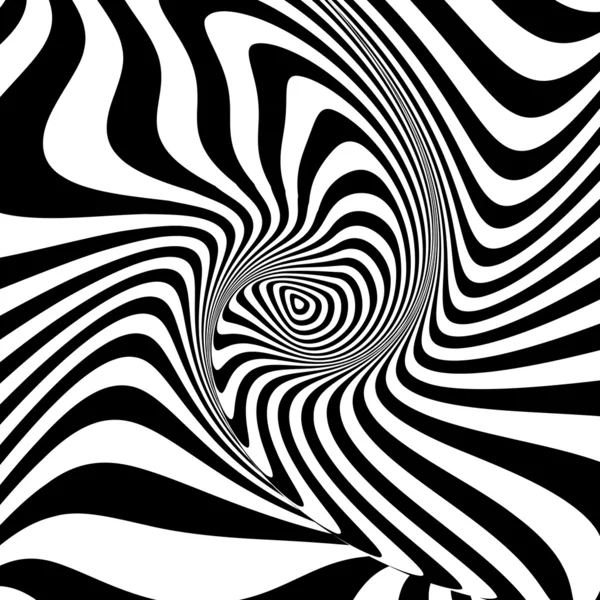 Design monochrome swirl movement illusion background — Stock Vector