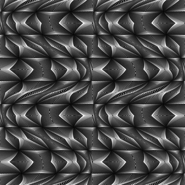 Design nahtlose monochrome Bewegungsillusion geometrisches Muster — Stockvektor