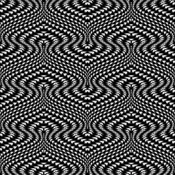 Design sömlös monokrom illusion spaljerade rörelsemönster — Stock vektor