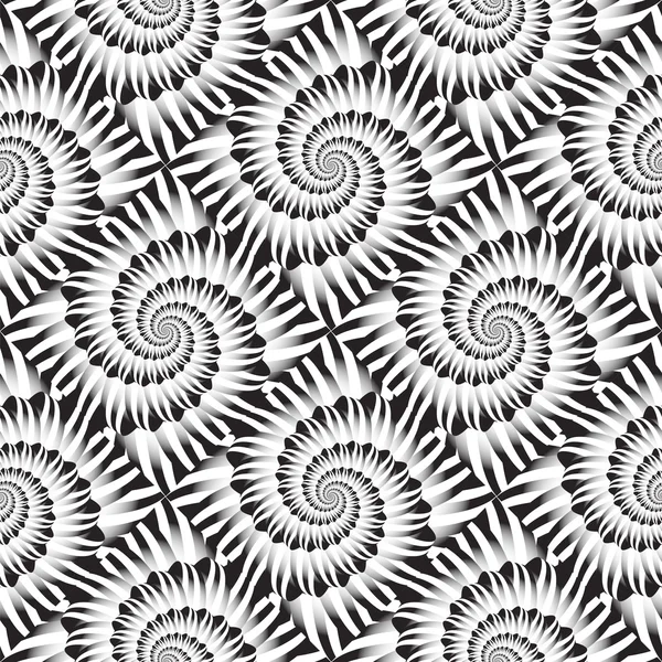 Conception sans couture motif de rotation en spirale monochrome — Image vectorielle