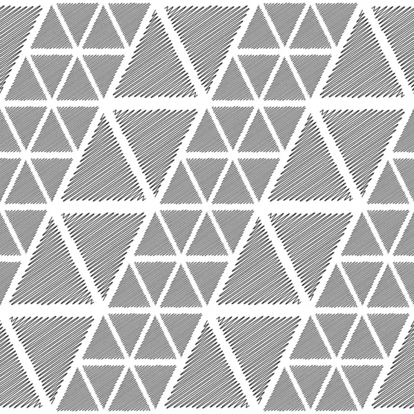 Bezszwowe monochromatyczne trójkąt wzór geometryczny — Wektor stockowy