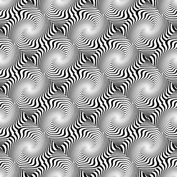 Design seamless whirl geometric stripy pattern — Stock Vector