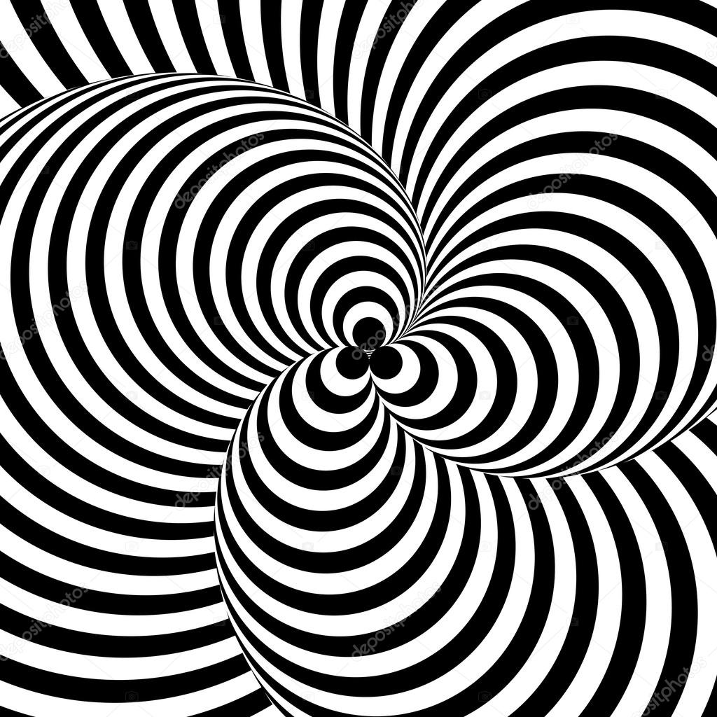 Design monochrome twirl circular movement illusion background