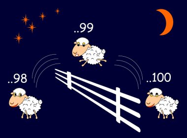кумедний мультфільм овець стрибки через паркан