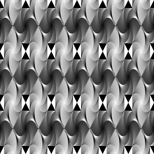 Design seamless monochrome decorative geometric pattern — Stock Vector