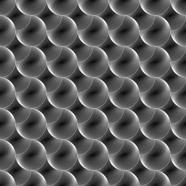 Naadloze monochroom ellips geometrische ontwerppatroon — Stockvector