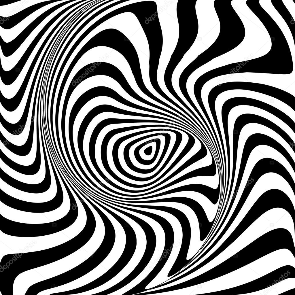 Design monochrome swirl movement illusion background