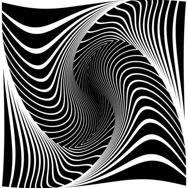 Design monochrom Wirbel Bewegung Illusion Hintergrund — Stockvektor