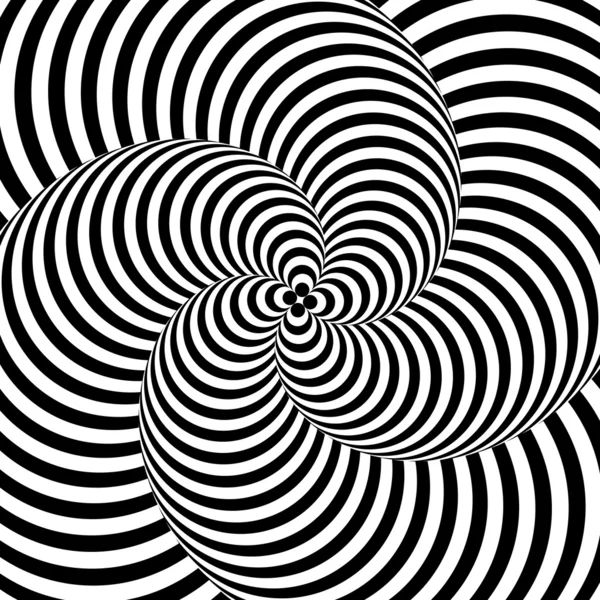 Design monochrom Whirlpool Bewegung Illusion Hintergrund — Stockvektor