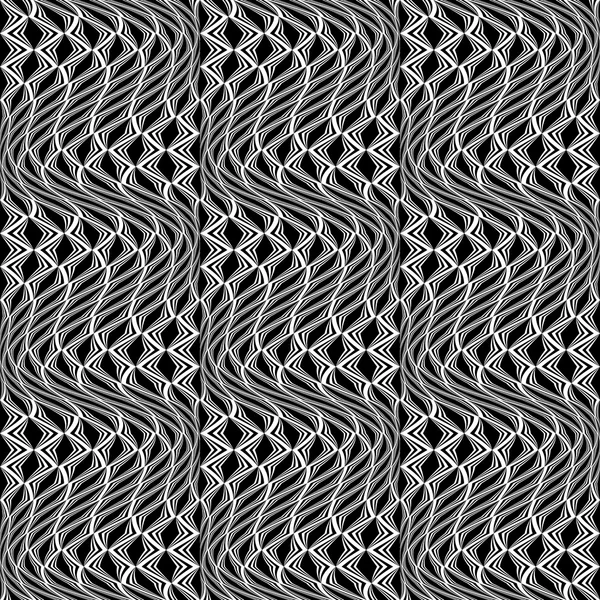 Conception sans couture motif d'onde monochrome — Image vectorielle