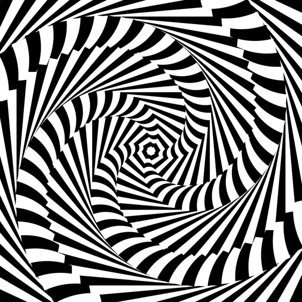 Design monochrome whirl movement illusion background