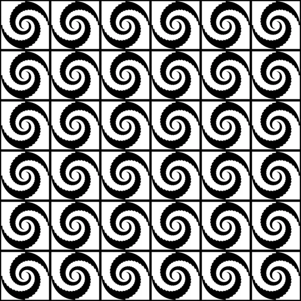 Diseño sin costuras monocromo espiral movimiento patrón decorativo — Archivo Imágenes Vectoriales