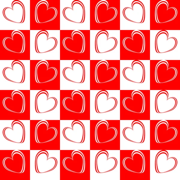 Dikişsiz kırmızı kalpler desen tasarım — Stok Vektör