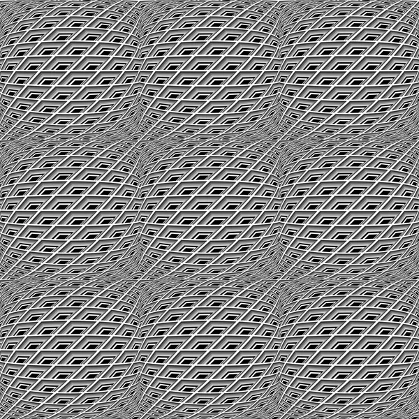 Modèle de grille déformée monochrome sans couture — Image vectorielle