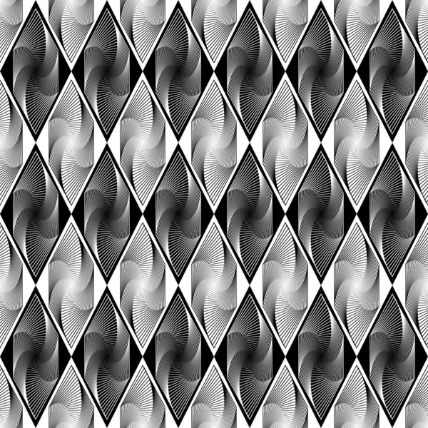 Tervezési varrat nélküli fekete-fehér dekoratív geometrikus minta — Stock Vector