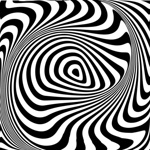 Design monochrom wirbeln Bewegung Illusion Hintergrund — Stockvektor