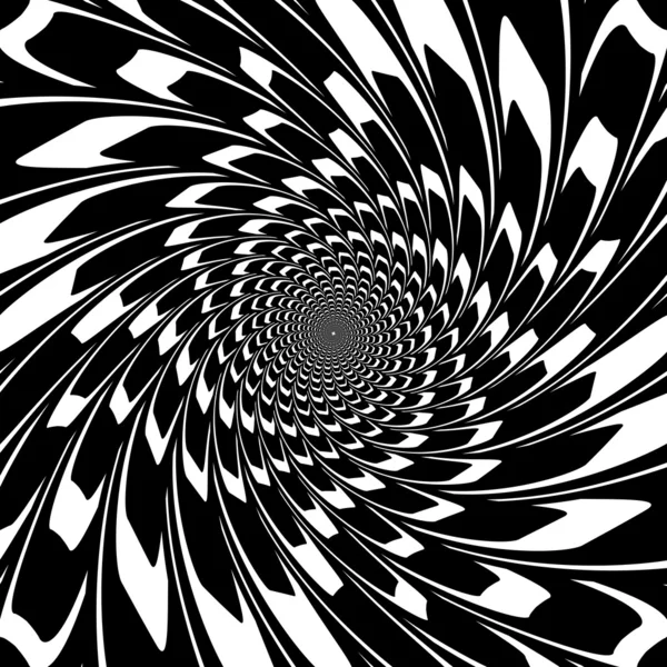 Design monochrom wirbeln Bewegung Illusion Hintergrund — Stockvektor