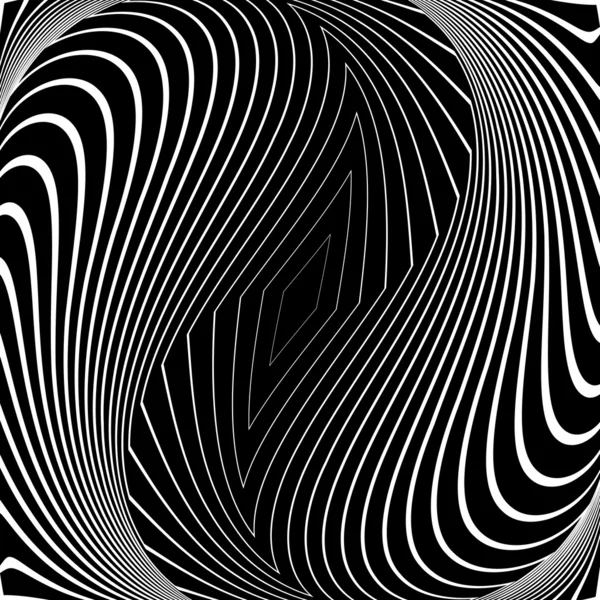 Design monochrome vortex movement illusion background — Stock Vector