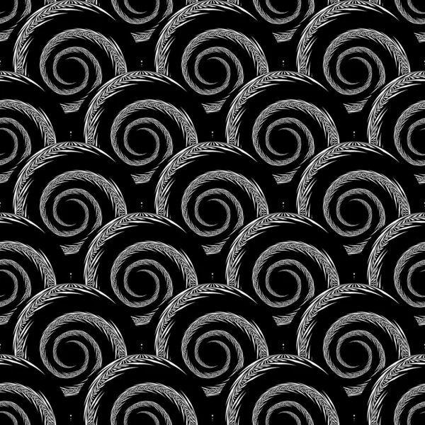 Design seamless monochrome spiral pattern — Stock Vector