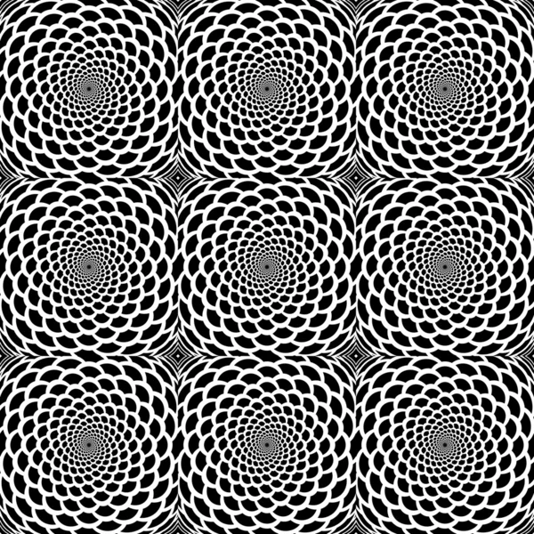 Diseño sin costuras monocromo espiral movimiento serpiente patrón — Archivo Imágenes Vectoriales