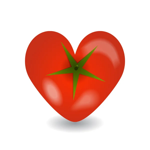 Diseño icono corazón de tomate — Vector de stock