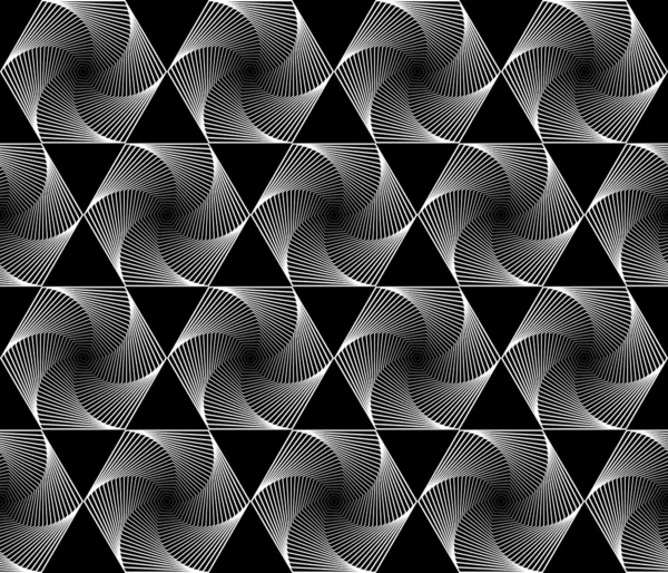 Design motif géométrique hexagone monochrome sans couture — Image vectorielle