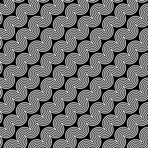 Diseño sin costuras monocromo zigzag patrón geométrico — Vector de stock