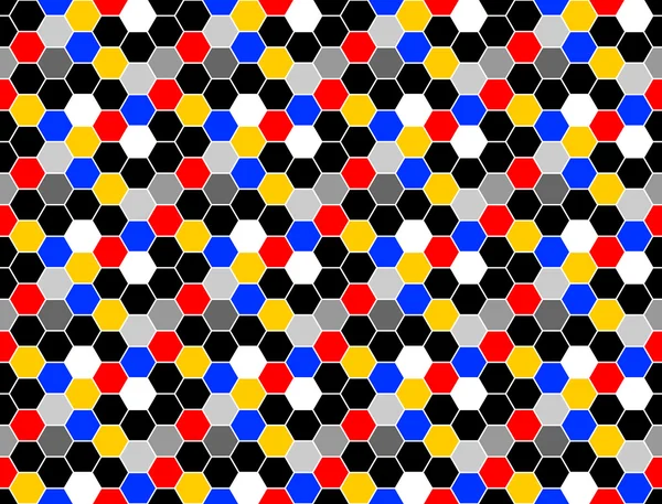 Návrhový vzor bezešvé barevné mosaic šestiúhelník — Stockový vektor