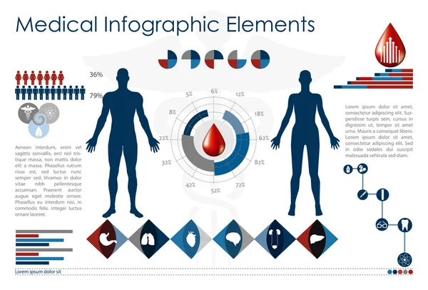 医療のインフォ グラフィック要素 — ストックベクタ