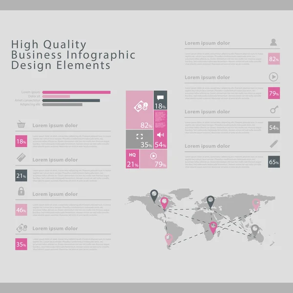 Elementi infografici aziendali di alta qualità — Vettoriale Stock