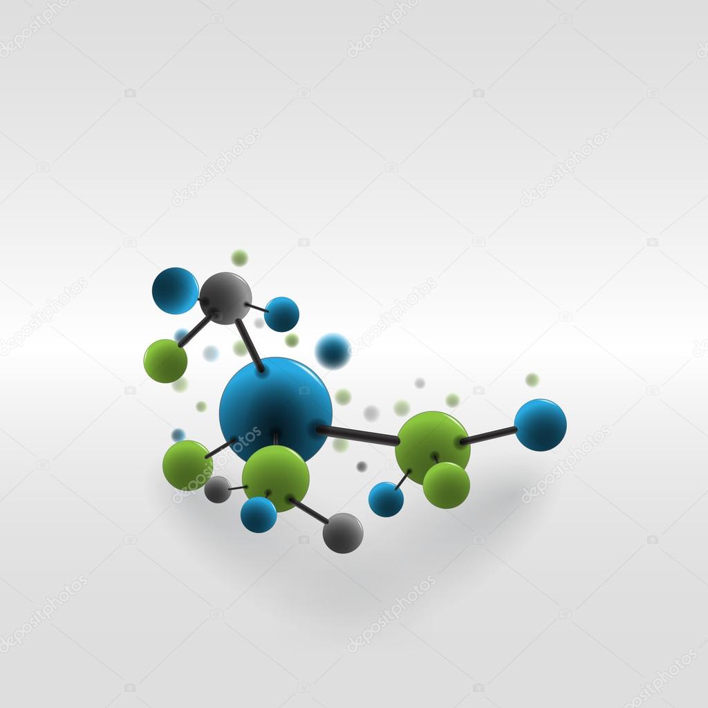 Abstract background with molecules and atoms