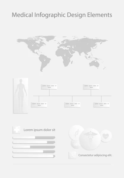 Elementos infográficos médicos — Vetor de Stock