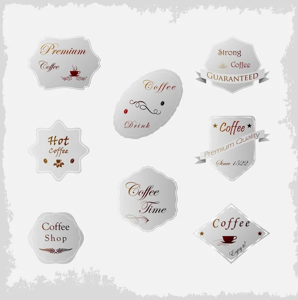 Kahve etiketleri ve rozetleri — Stok Vektör