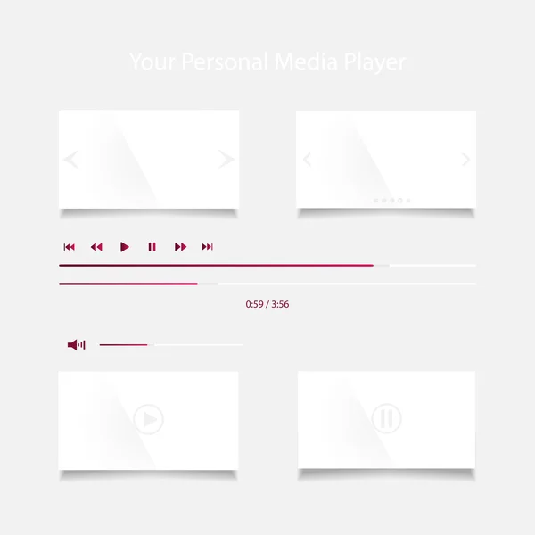 Reprodutores de vídeo para web — Vetor de Stock